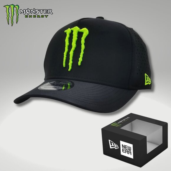 Hat Snapback New Era Black Ventilated Adjustable Box & Sticker - Picture 1 of 5